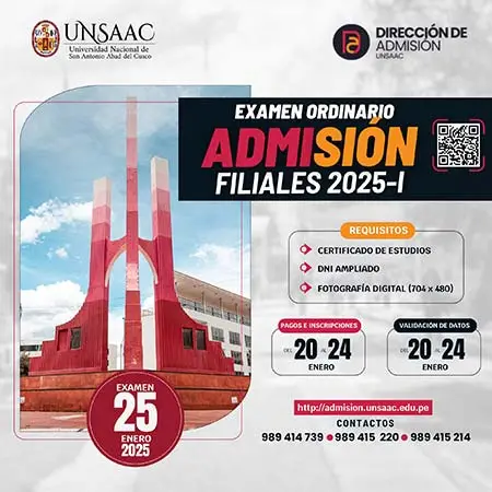 Examen de admisión UNSAAC 2025